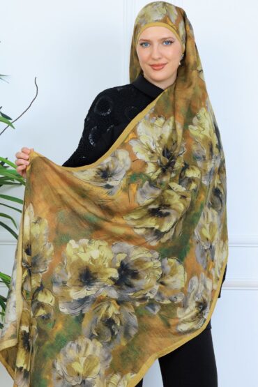 Zemheri Desen Şal 469-023 - V-9 - Yağ Yeşili