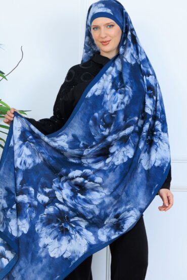 Zemheri Desen Şal 469-023 - V-17 - Gök Mavi