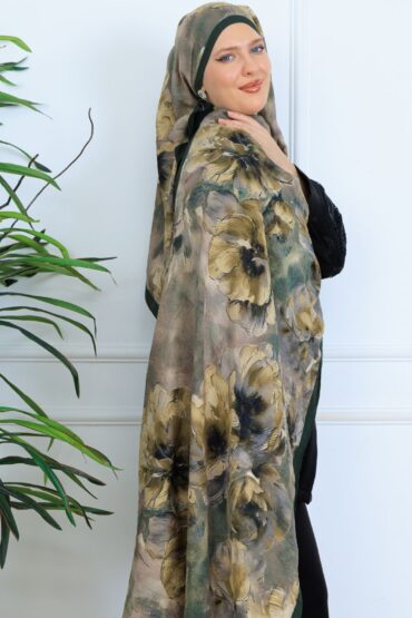 Zemheri Desen Şal 469-023 - V-11 - Koyu Yeşil