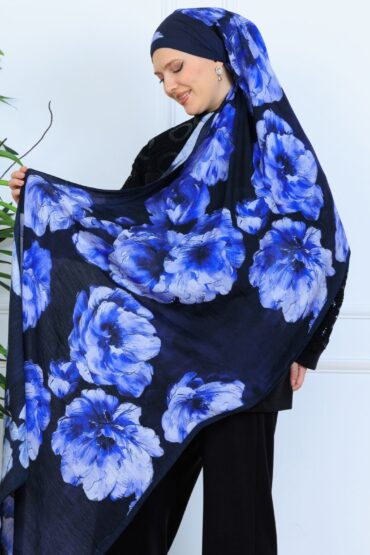 Zemheri Desen Şal 469-023 - V-16 - Derin Mavi