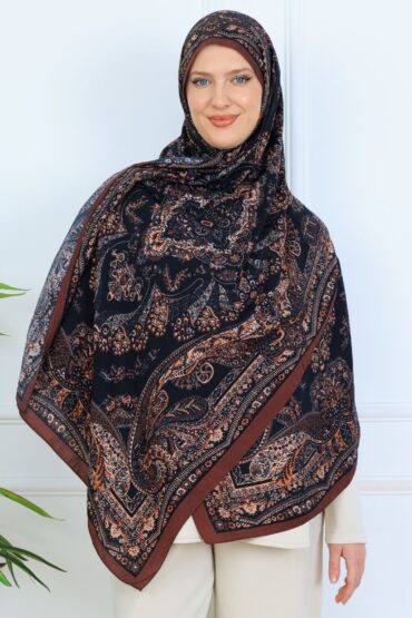 Ravza Desen Şal 469-019 - V-2 - Karamel