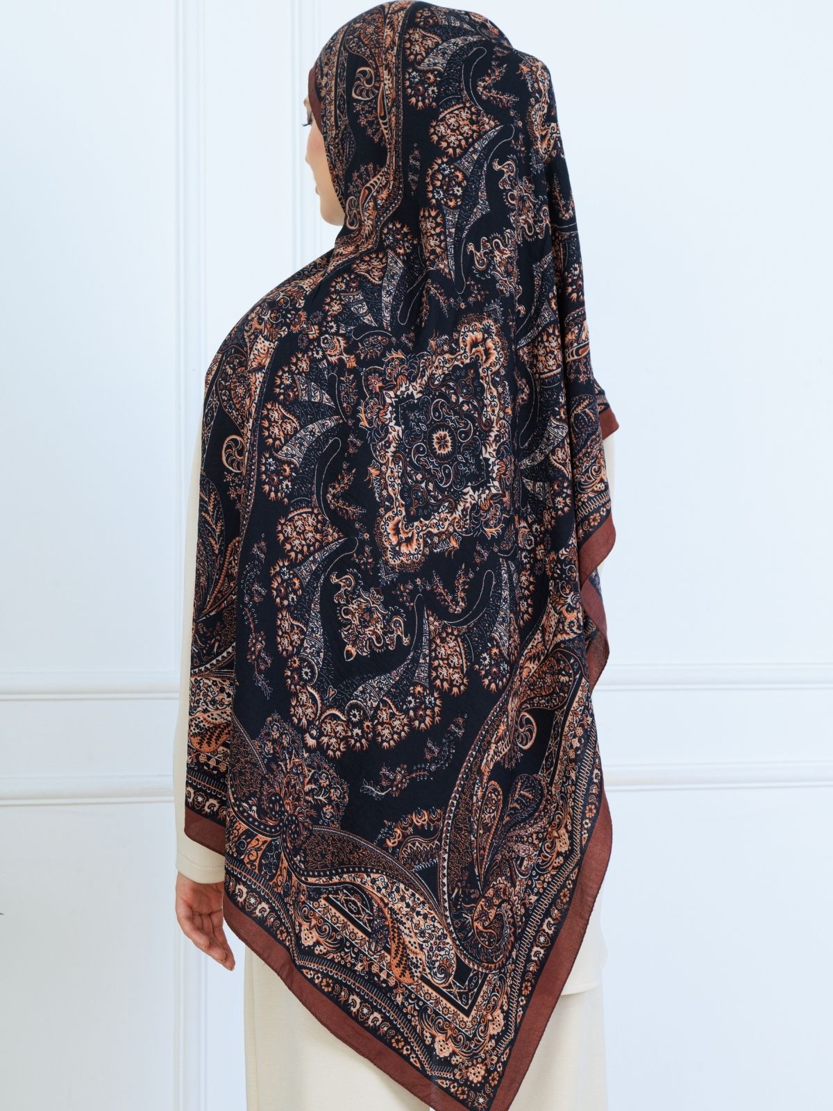 Ravza Desen Şal 469-019 - V-2 - Karamel - Görsel 2