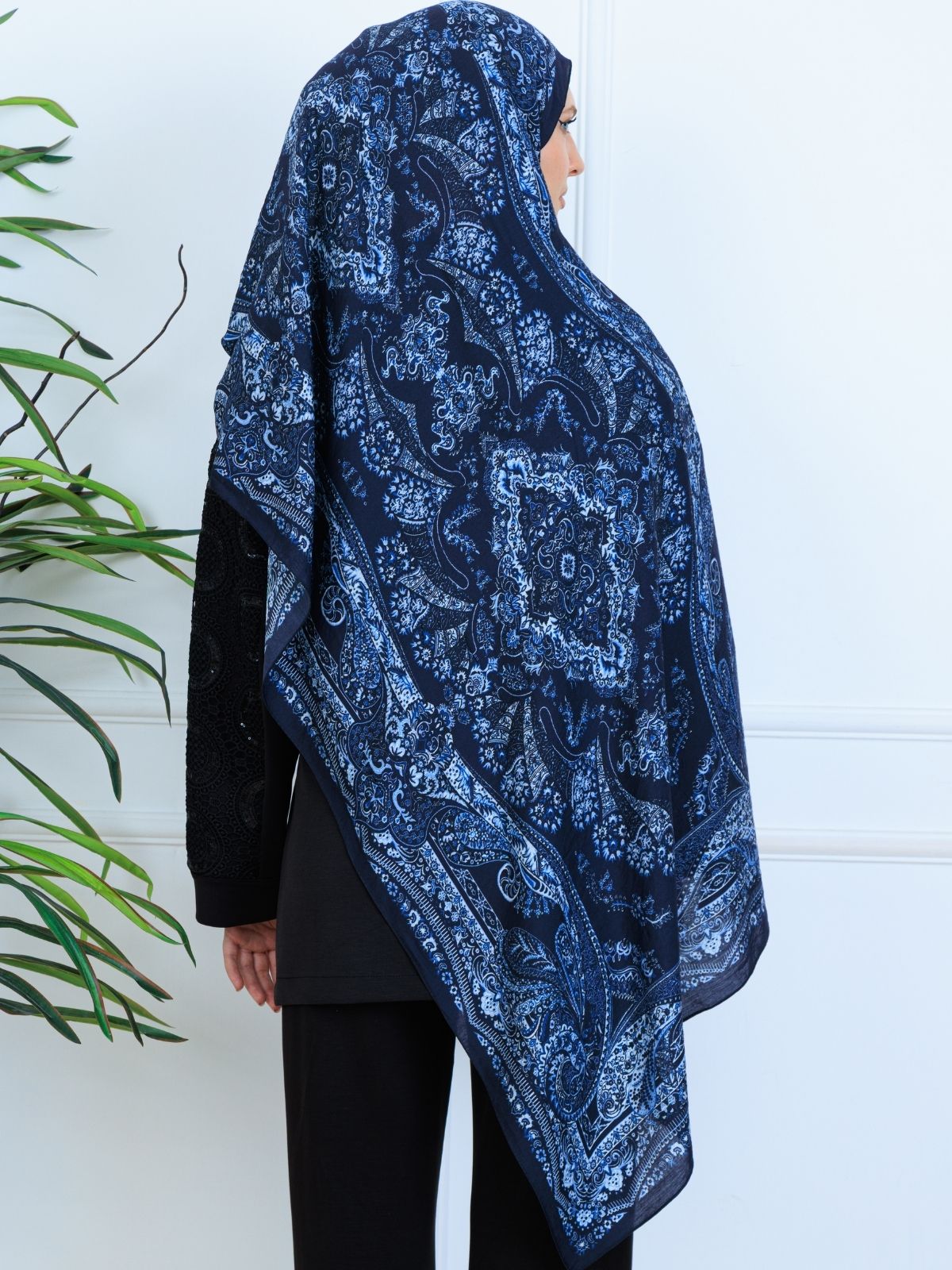 Ravza Desen Şal 469-019 - V-3 - Okyanus Mavi - Görsel 3