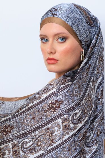 Karamel Retro Vual İpek Şal