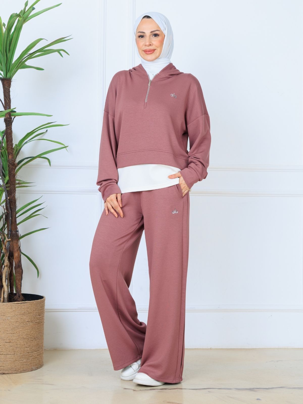 Alo Oys Kumaş İçlikli İkil Takım - Gül Kurusu - Görsel 7