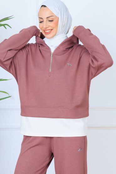 Alo Oys Kumaş İçlikli İkil Takım - Gül Kurusu