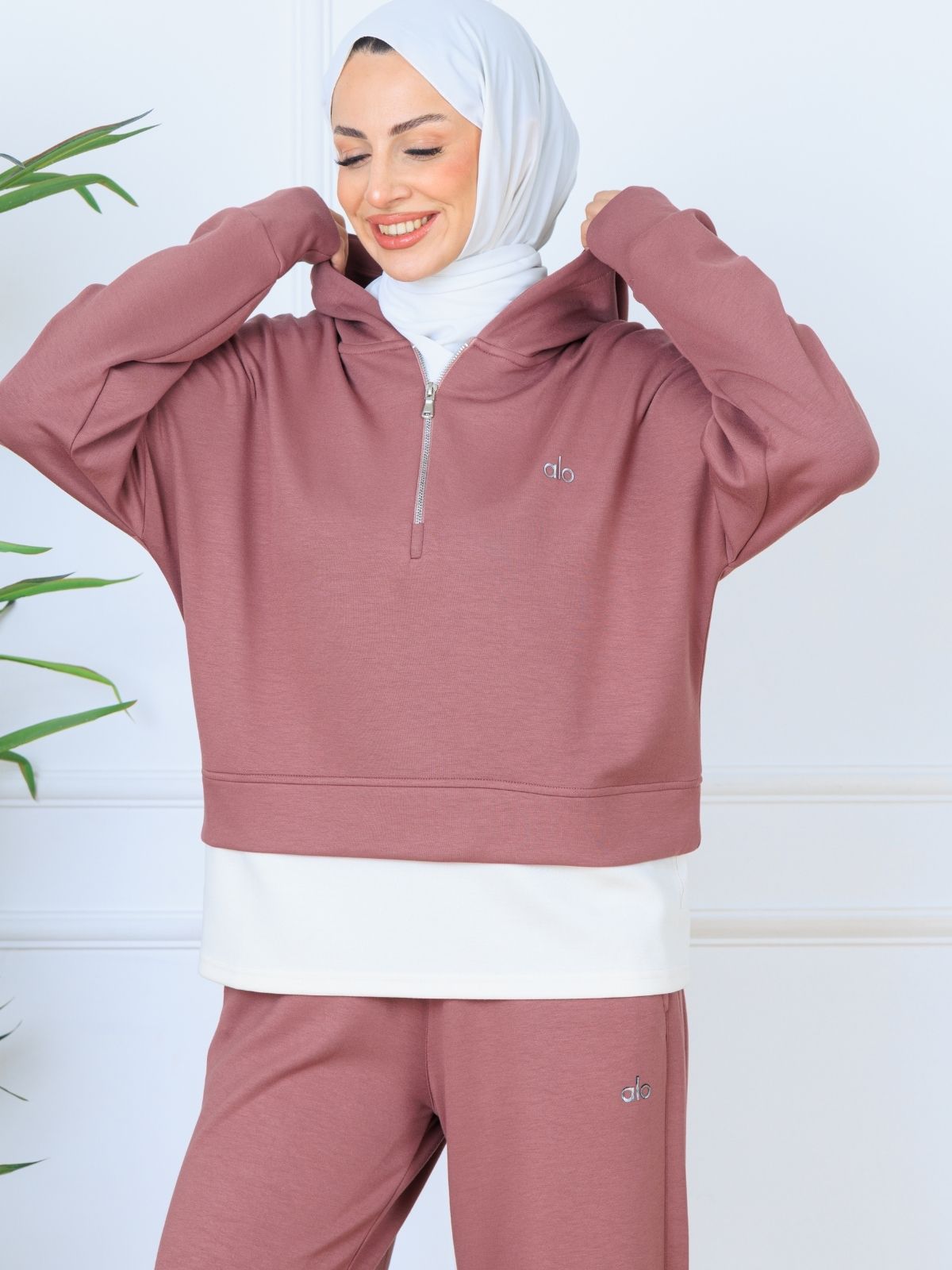 Alo Oys Kumaş İçlikli İkil Takım - Gül Kurusu