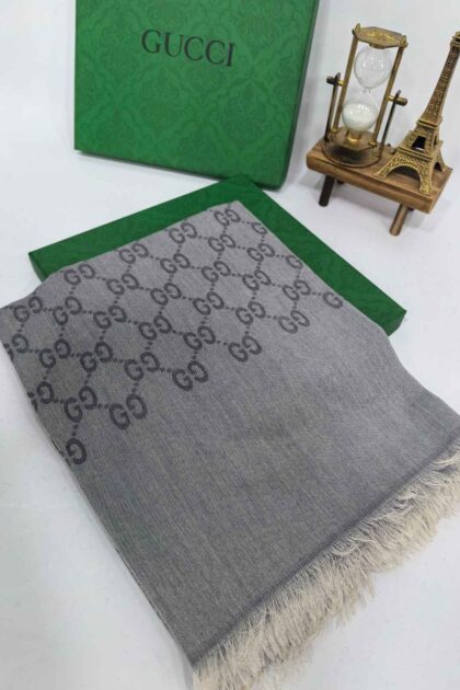 A Kalite İthal Yün İpek Şal - Gri