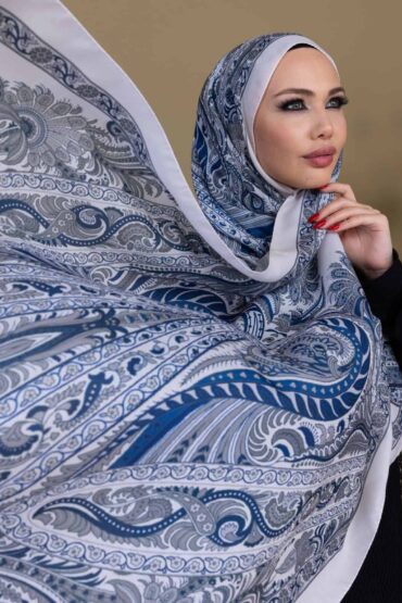Mavi New Desen Pamuk Şal