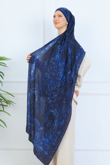 Derin Yansıma Desen Şal 469-017 - V-6 - Derin mavi