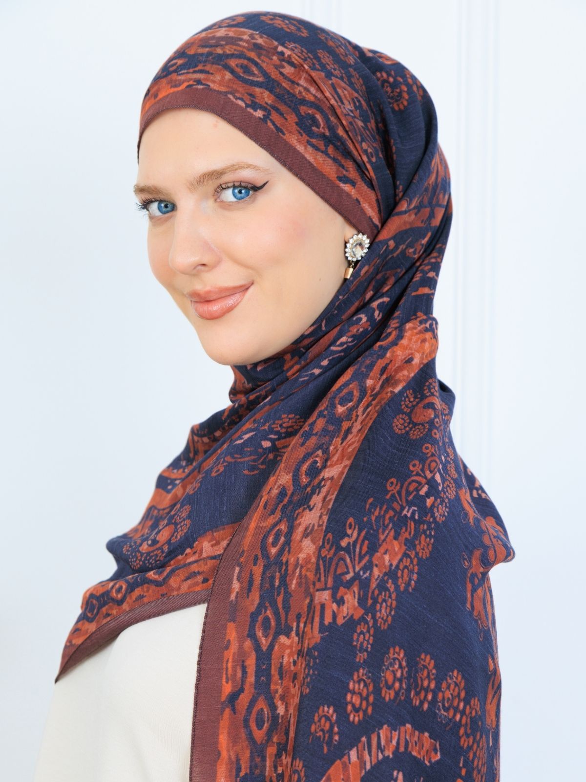 Derin Yansıma Desen Şal 469-017 - V-9 - Bakır Kahve - Görsel 4