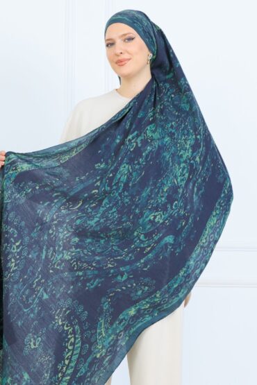 Derin Yansıma Desen Şal 469-017 - V-4 - Derin Yeşil