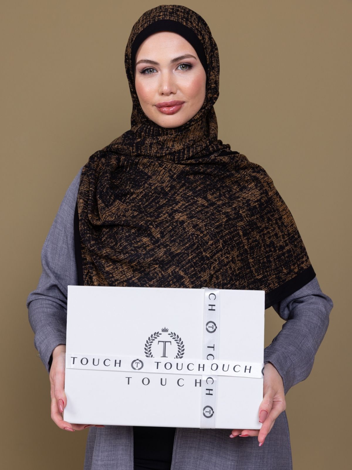 Mocha Eyyübi Desenli Pamuk İpek Şal - Görsel 5