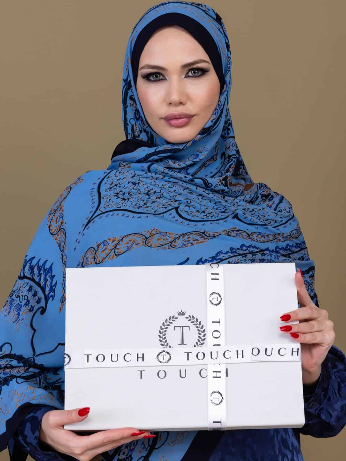 Buz Ruku Desenli Pamuk İpek Şal - Görsel 4