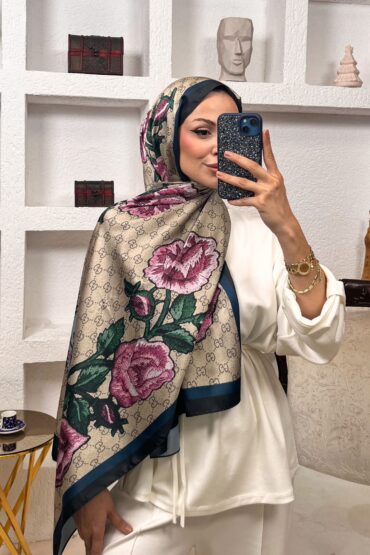 Twill İpek Şal - Lacivert