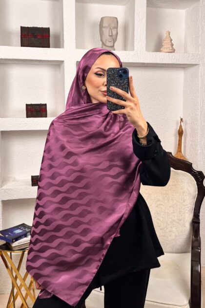 Su Yolu Pamuk Jakar Şal - Şarabi