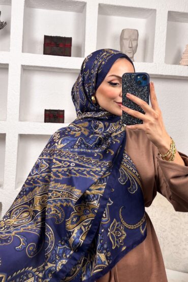 İnci Gecesi Desen Pamuk İpek Şal-10004-Mercan