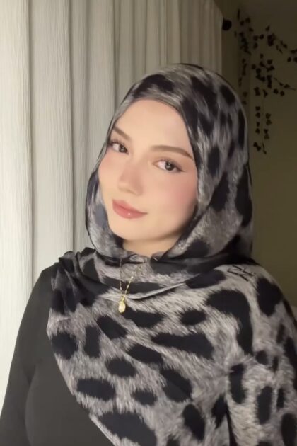 Gri Fawn Leopar Vual Şal