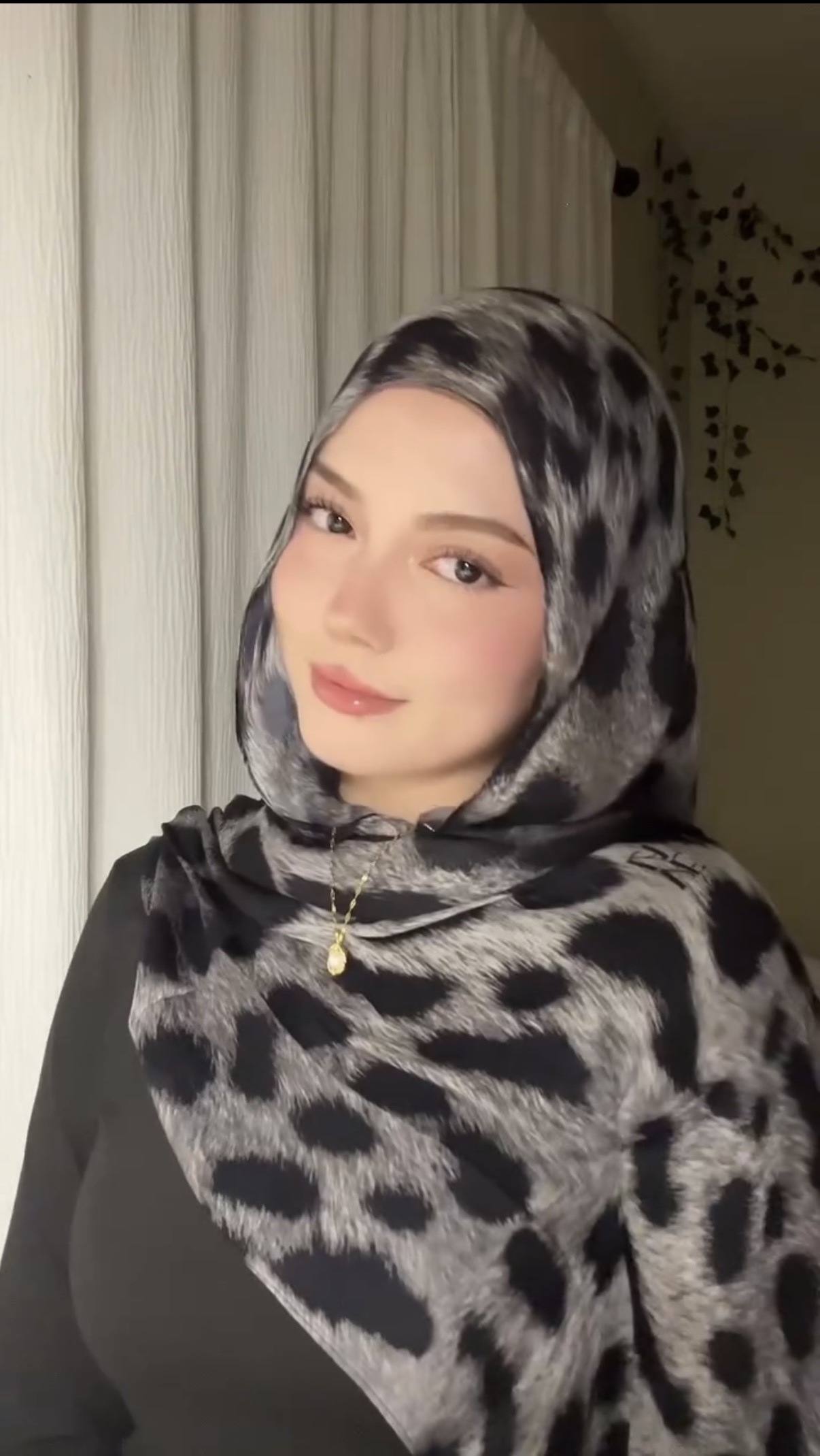 Gri Fawn Leopar Vual Şal