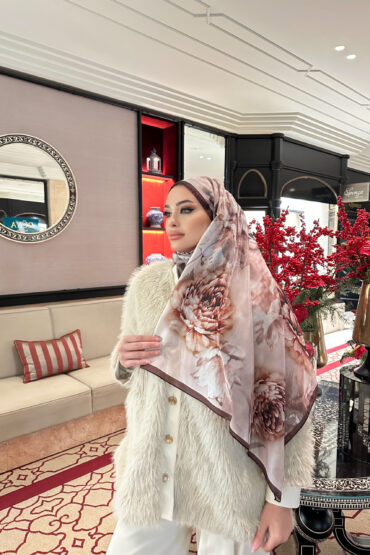 Flora Vual İpek Şal 10100 - Acı Kahve