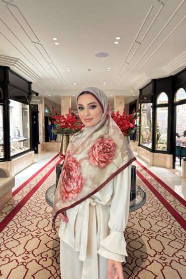 Flora Vual İpek Şal 10100 - Bordo