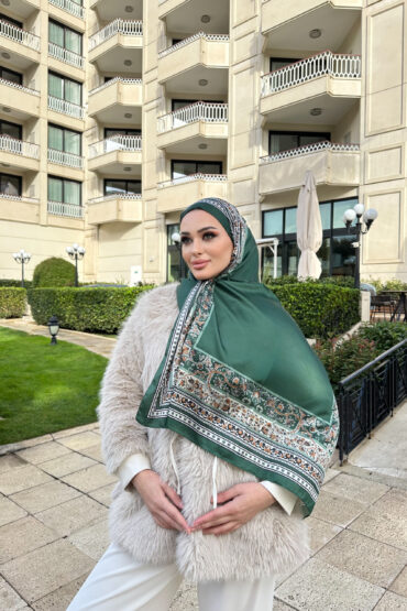 Çini Rüyası Vual İpek Şal 10101 - Zümrüt
