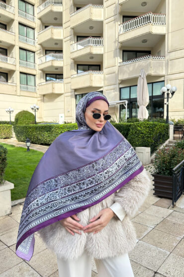 Çini Rüyası Vual İpek Şal 10101 - Mürdün