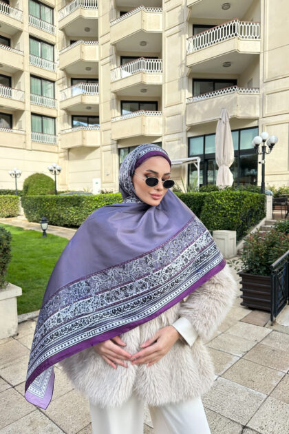 Çini Rüyası Vual İpek Şal 10101 - Mürdün