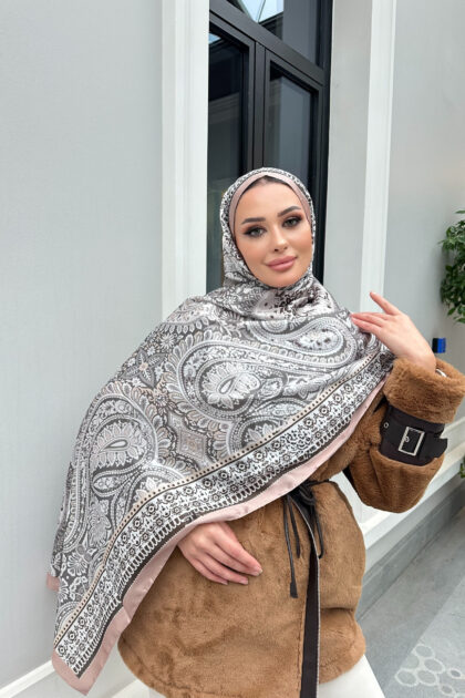 Şehzade Vual İpek Şal 10102 - Koyu Pudra