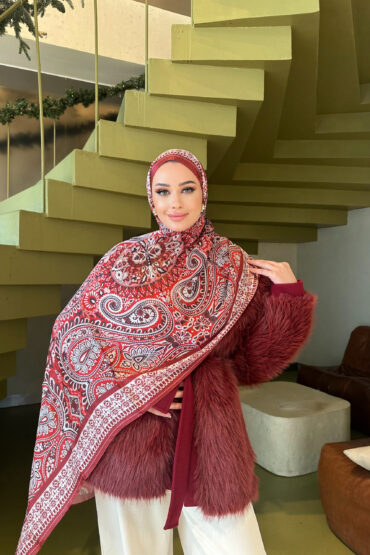 Şehzade Vual İpek Şal 10102 - Kırmızı