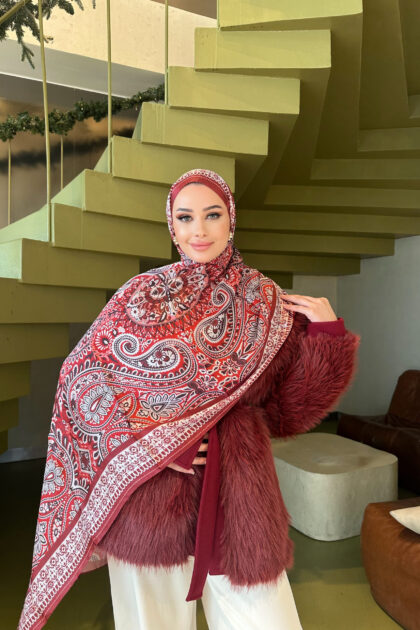 Şehzade Vual İpek Şal 10102 - Kırmızı