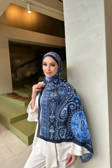 Şehzade Vual İpek Şal 10102 - Lacivert