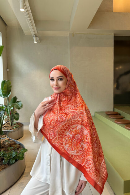 Şehzade Vual İpek Şal 10102 - Turuncu