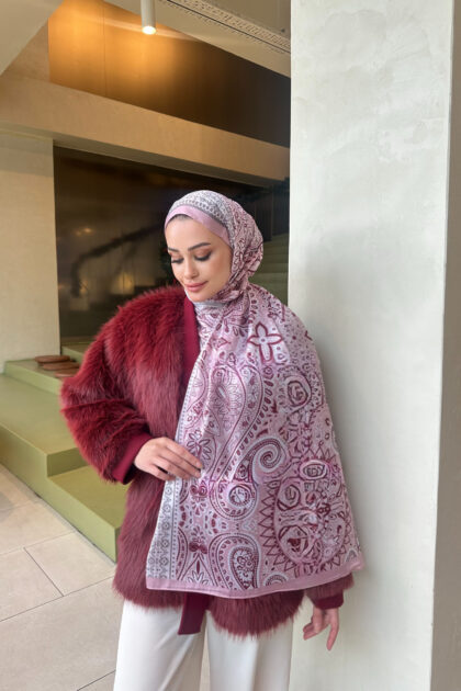 Şehzade Vual İpek Şal 10102 - Toz Pembe