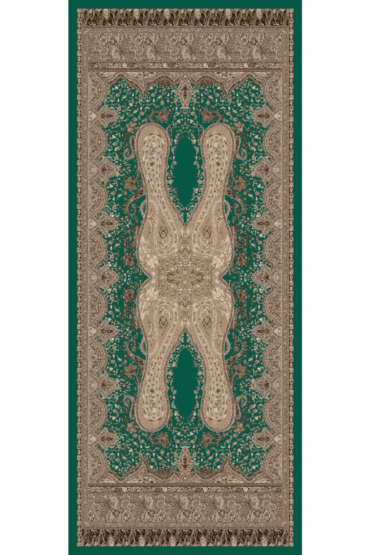 Yeşil Sahara Desen Pamuk İpek Şal