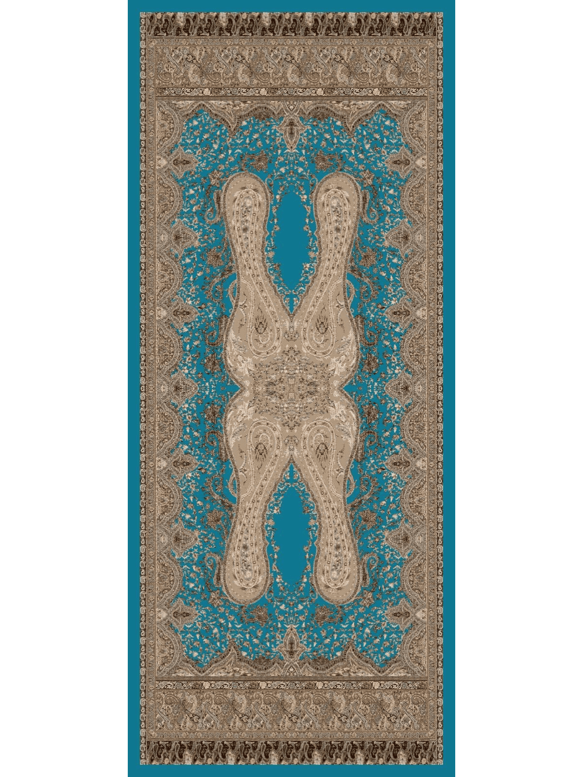 Buz Mavisi Sahara Desen Pamuk İpek Şal