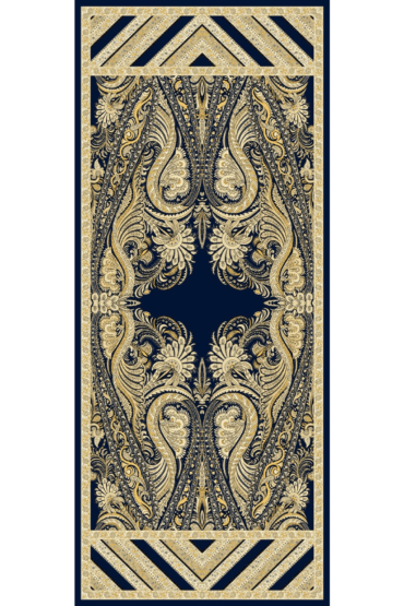 Lacivert New Desen Pamuk İpek Şal