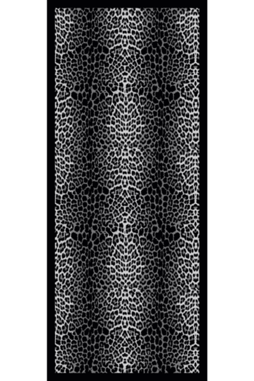 Gri Leopella Vual İpek Şal