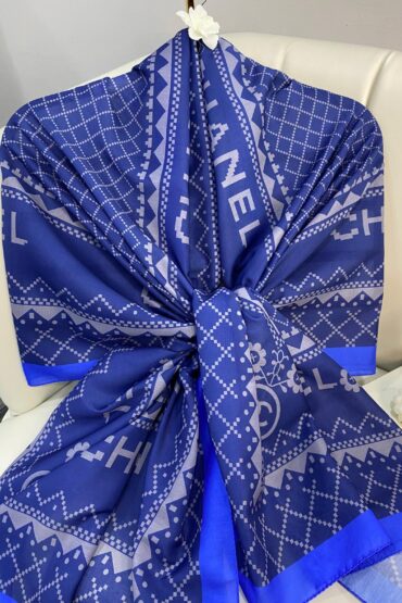 Çizgili Pamuk Şal 51201 - Saks