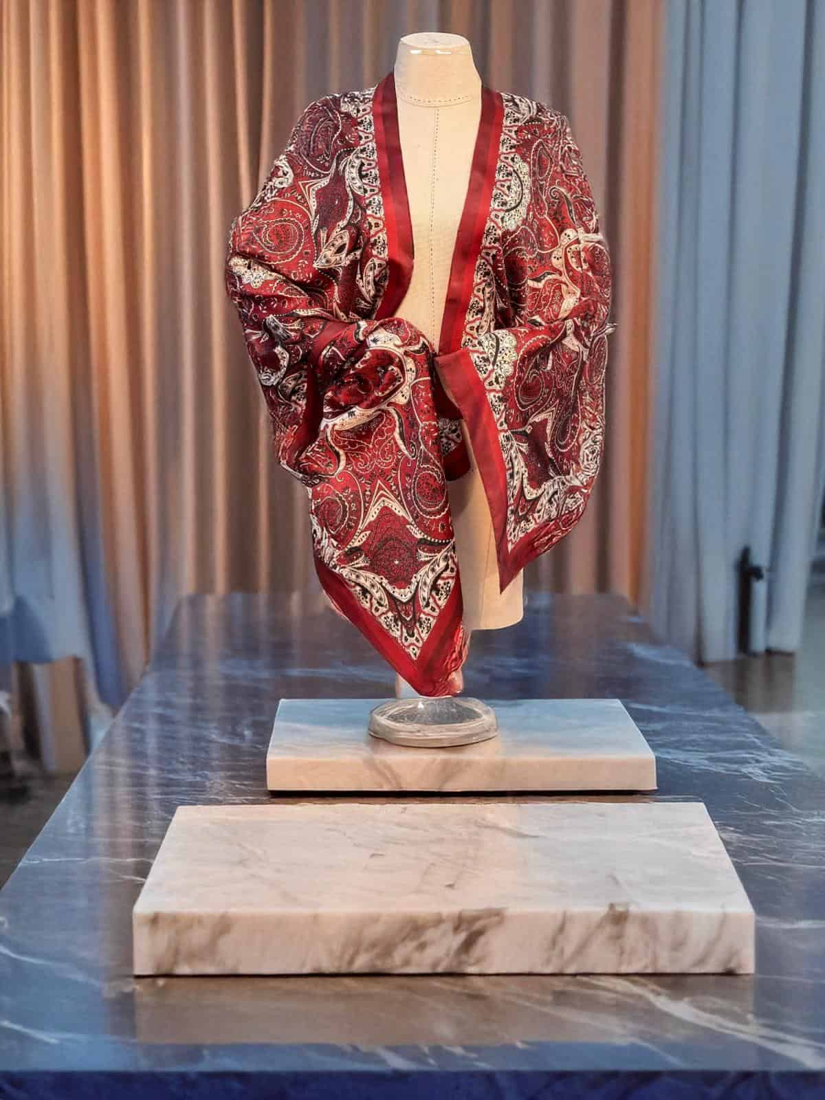 Bordo Kibele Desen Vual Şal