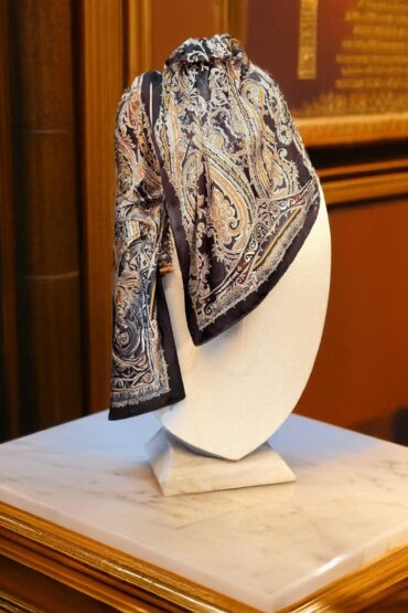 Siyah Buta Desen Vual Şal