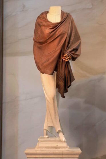 Kızıl kahve Nokta Desen Jakar Şal