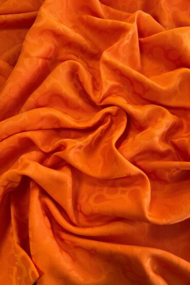 Turuncu Bloom Desen Jakar Şal