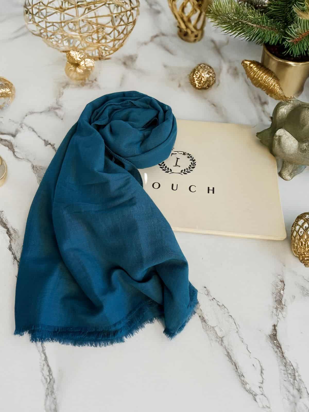 Petrol mavi Esinti His Pamuk Şal