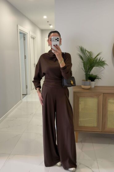 Kahve Balıkçı Yaka Marka Model Modal Takım