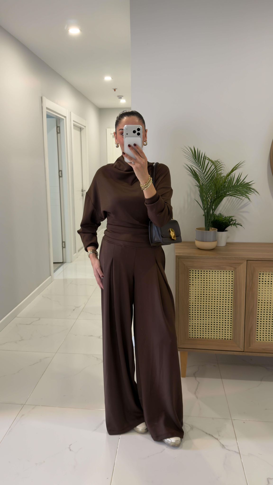 Kahve Balıkçı Yaka Marka Model Modal Takım