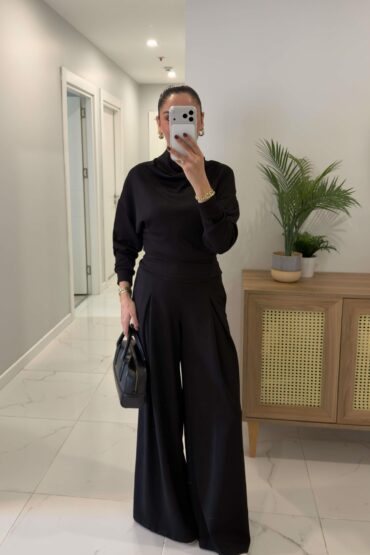 Siyah Balıkçı Yaka Marka Model Modal Takım