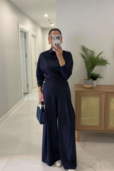 Lacivert Balıkçı Yaka Marka Model Modal Takım