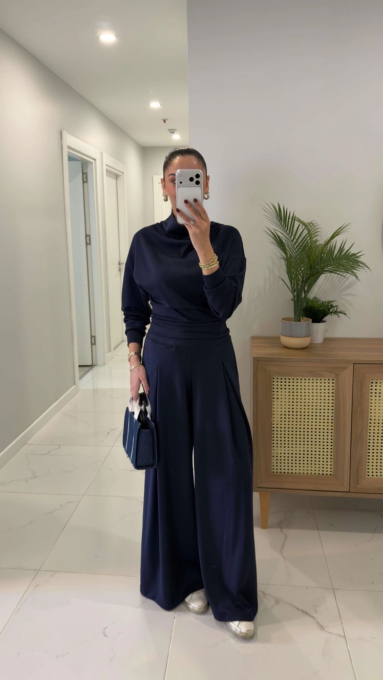 Lacivert Balıkçı Yaka Marka Model Modal Takım