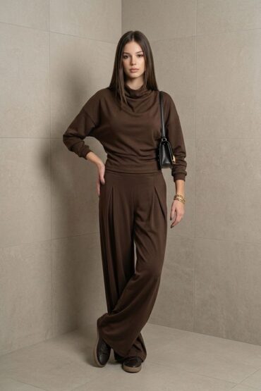 Kahve Balıkçı Yaka Marka Model Modal Takım